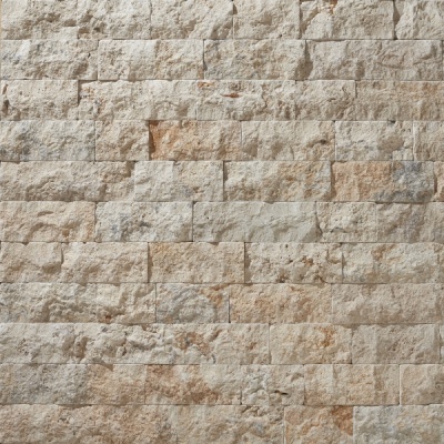 Плитка из травертина Classic Light Split Face and Tumbled 2.1х10см х FL (свободная длина), бежевая с колотой состаренной поверхностью Standart