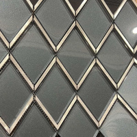 Мозаика Dune Status 26.5*30 стеклянная со стальными вставками