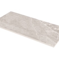 Ступенька из керамогранита Zeus Ceramica Kalakito Ivory SZRXKA1BRNQ Эко 600х300х9,2 мм бежевая, под камень, матовая, с противоковзскими прорезями