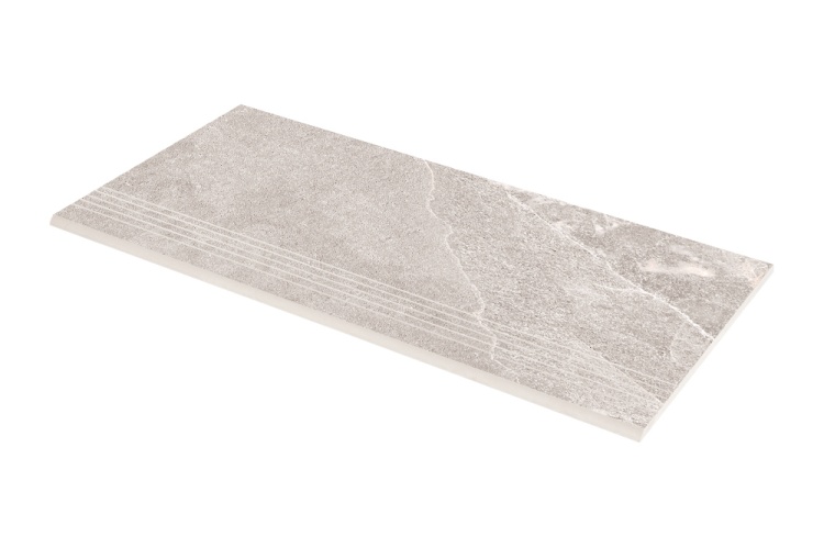 Ступенька из керамогранита Zeus Ceramica Kalakito Ivory SZRXKA1BRNQ Эко 600х300х9,2 мм бежевая, под камень, матовая, с противоковзскими прорезями