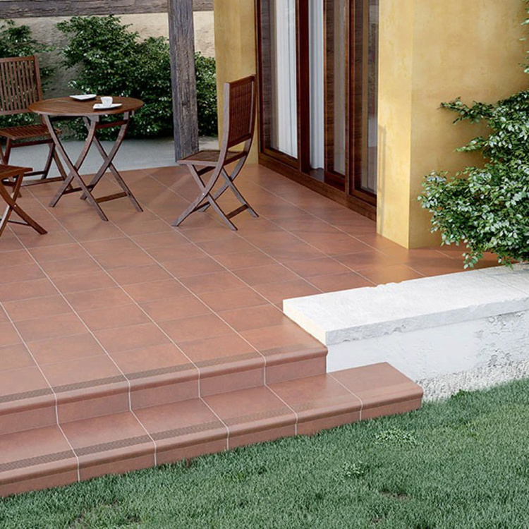 Сходинка клінкерна Stopnica V-Shape Cottage Chili коричнева 9x320x300 мм