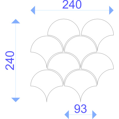 Мозаика керамическая Kotto Ceramica SCALES SC 6023 Ivory 240x240x9  (93 x 87) 0,037 м2