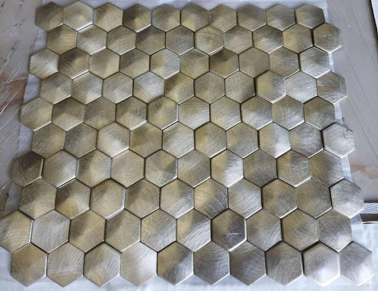 Мозаика Mozaico de lux V-MOS VTH-602 Silver Metal 26х30 см