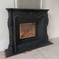 Портал для камина Bravo Нью-Йорк Nero Marquina Antique мрамор черный прямой