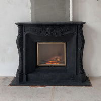 Портал для камина Bravo Нью-Йорк Nero Marquina Antique мрамор черный прямой