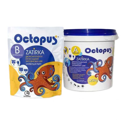 Коричневый Двухкомпонентный эпоксидный заполнитель швов Octopus Zatirka A и B (1,25 кг)