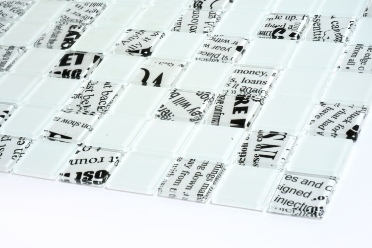 Мозаїка скляна Kotto Ceramica GMP 0425013 С2 print 12/white mat 300 x 300 х 4 ( 25 х 25 )