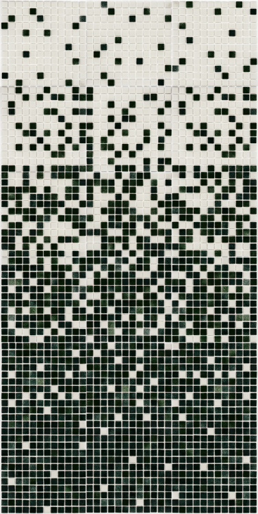 Мозаика стеклянная АкваМо MX25-1-01-2-12-13-14 бело-зеленая растяжка градиент 1912x317x4 мм в бассейн ванную