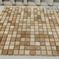 Мозаїка Mozaico de Lux K-MOS Travertino Noce (15X15) Мозаїка Mozaico de Lux K-MOS Travertino Noce (15X15)