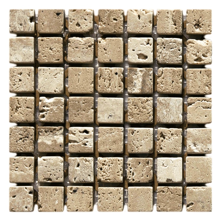 Мозаика Mozaico de Lux K-MOS Travertino Noce (15X15)