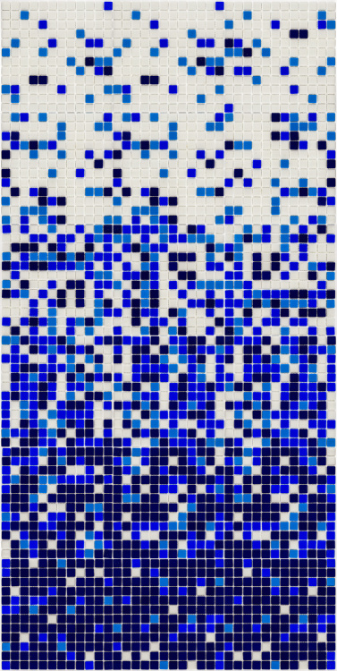 Мозаика стеклянная АкваМо MX25-1-01-02-03-04 бело-синяя растяжка градиент 1912x317x4 мм в бассейн хамам ванную