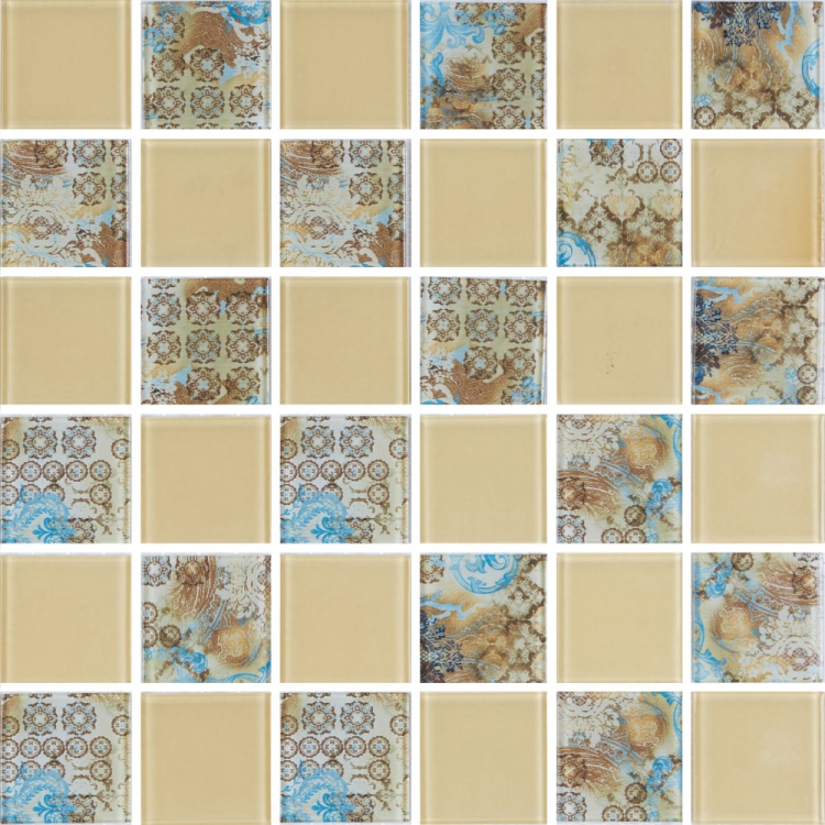 Мозаика стеклянная Kotto Ceramica GMP 0448029 СC print 34/ral 1014  300 x 300 х 4   ( 48 х 48 )
