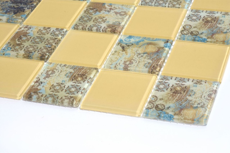 Мозаика стеклянная Kotto Ceramica GMP 0448029 СC print 34/ral 1014  300 x 300 х 4   ( 48 х 48 )