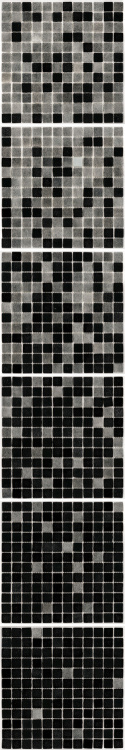 Мозаика стеклянная АкваМо MX25-2-16-09 Concrete Black серо-черная растяжка градиент 1912x317x4 мм в спа хамам
