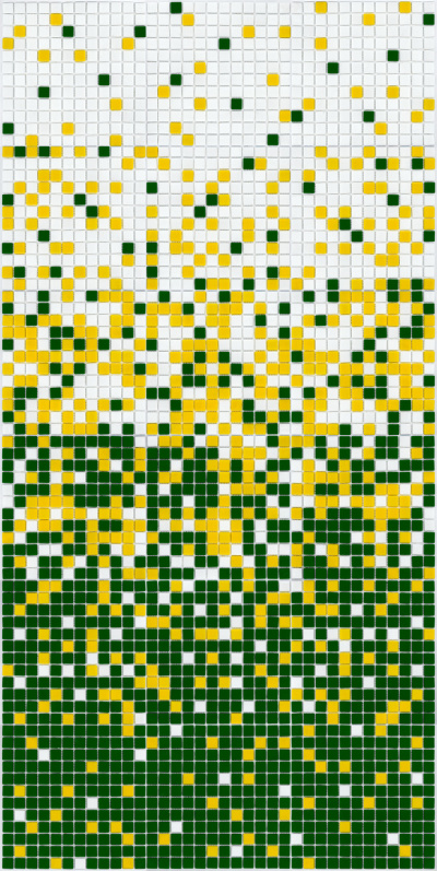 Мозаїка скляна АкваМо MX25-1-05-11-14 жовто-зелена розтяжка градієнт 1912x317x4 мм в басейн хамам ванну сауну