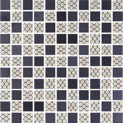 Мозаїка скляна Kotto Ceramica GMP 0825002 С2 print 2/black mat 300 x 300 х 8 ( 25 х 25 )