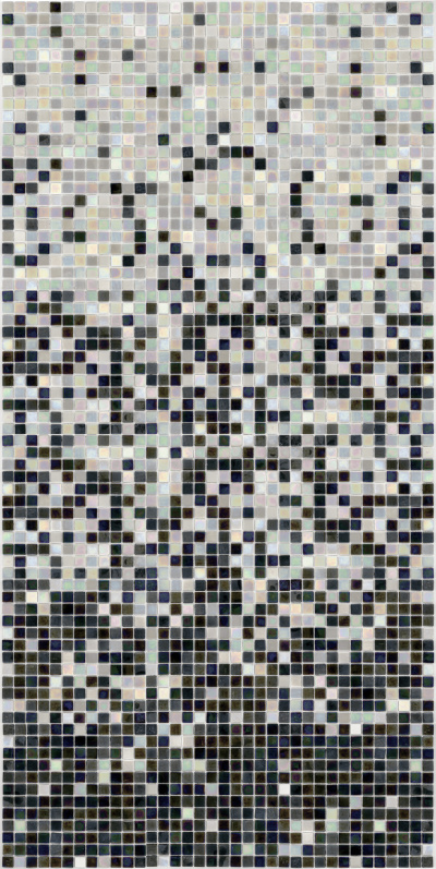 Мозаїка скляна АкваМо MX25-3-05-09 біло-чорна розтяжка градієнт 1912x317x4 мм в душеву баню сауну басейн спа