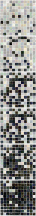 Мозаїка скляна АкваМо MX25-3-05-09 біло-чорна розтяжка градієнт 1912x317x4 мм в душеву баню сауну басейн спа
