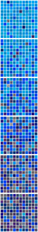 Мозаїка скляна АкваМо MX25-3-02-03-04 синьо-голуба розтяжка градієнт 1912x317x4 мм в басейн хамам ванну сауну