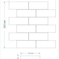 Мозаїка керамічна Kotto Ceramica BRICK B 6029 Grey Shedol Light 300x300х9 (48х124) 0,075 м2