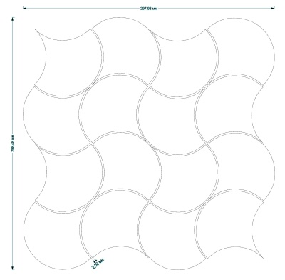 Мозаика керамическая Kotto Ceramica SCALES SC X 6018 Biege Smoke  300 x 300 x 9  ( 93 x 87 ) 0,075 м2