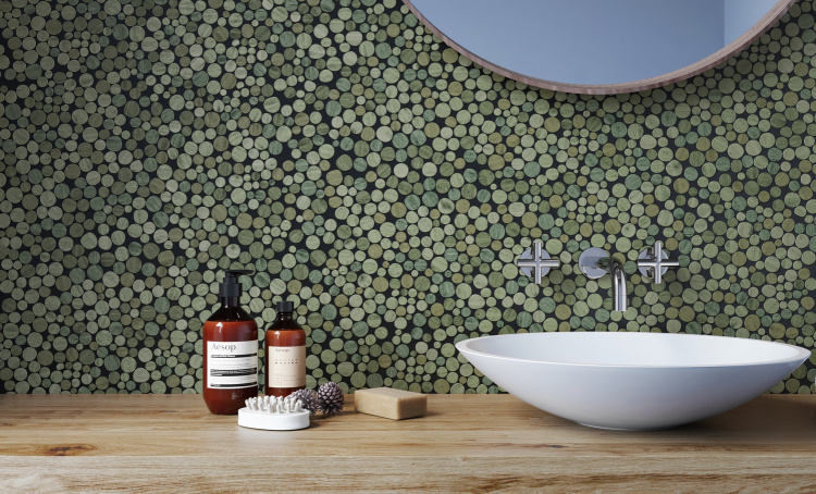 Мозаика из керамогранита Kotto Ceramica MI7 14300703C Terra Verde 300 x 300 х 10 (круг d 14-30)