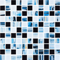 Мозаїка скляна Kotto Ceramica GMP 0825031 С3 print 36/black /white 300 x 300 х 8 ( 25 х 25 )