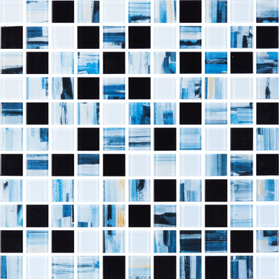 Мозаїка скляна Kotto Ceramica GMP 0825031 С3 print 36/black /white 300 x 300 х 8 ( 25 х 25 )