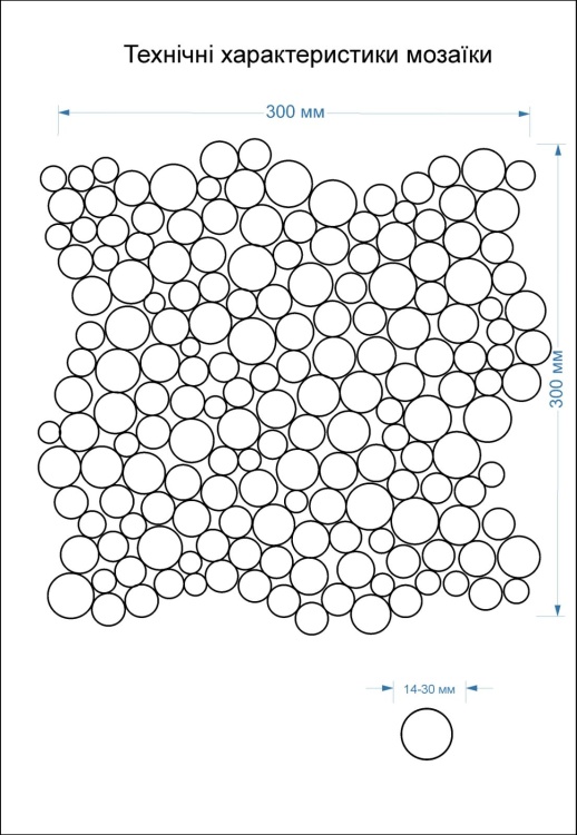 Мозаика из керамогранита Kotto Ceramica MI7 14300707C Lavanda 300 x 300 х 10 (круг d 14-30)