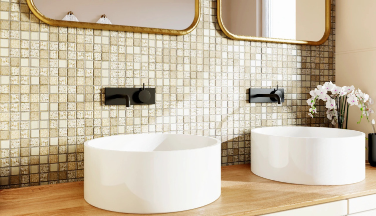 Мозаика керамическая Kotto Ceramica GM 8012 C3 Gold brocade/Gold/Champagne  300 х 300 х 8   ( 25 х 25 )