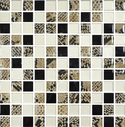 Мозаїка скляна Kotto Ceramica GMP 0825035 С3 print 38/Gold/Black 300 x 300 х 8 ( 25 х 25 )