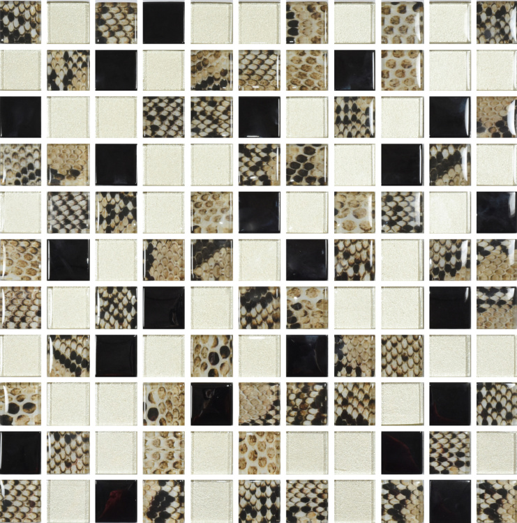Мозаїка скляна Kotto Ceramica GMP 0825035 С3 print 38/Gold/Black 300 x 300 х 8 ( 25 х 25 )