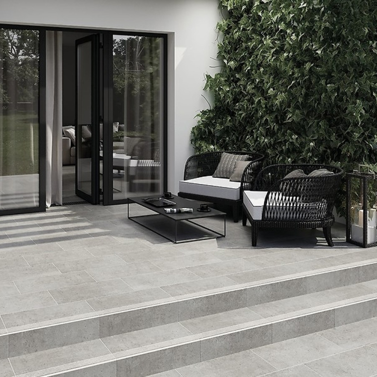 Сходинка з керамограніту Highbrook Grey Steptread сіра 8x598x298 мм
