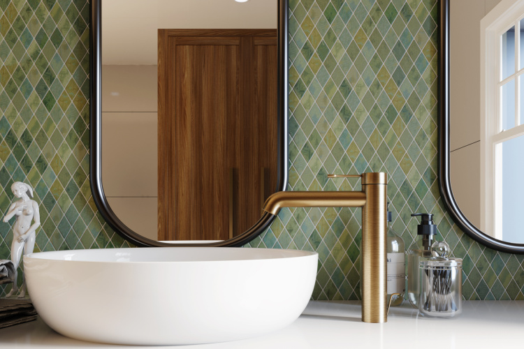 Мозаика из керамогранита Kotto Ceramica MI7 30500303C Terra Verde 300 x 300 х 10 ( ромб 30 x 50 )