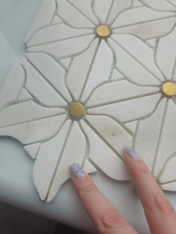 Мозаика V-MOS VJQ-13 Flower White Mozaico de Lux