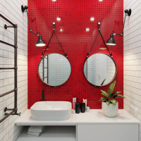 Мозаика керамическая Kotto Ceramica GM 8016 C2 Red Silver S6/Cherry/  300 х 300 х 8   ( 25 х 25 )