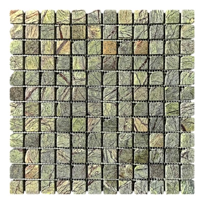 Мозаика из мрамора Матовая МКР-2СВА (23x23) Bidasar Green