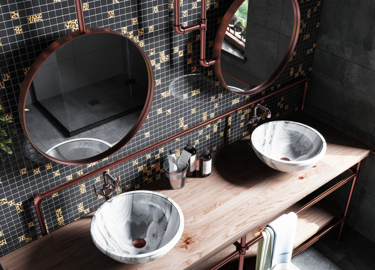 Мозаїка скляна Kotto Ceramica GMP 0825042 С2 print 41/black 300 x 300 х 8 ( 25 х 25 )