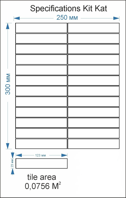 Мозаика керамическая Kotto Ceramica Kit Kat KST 6024 White 252x300х9 (23х124)