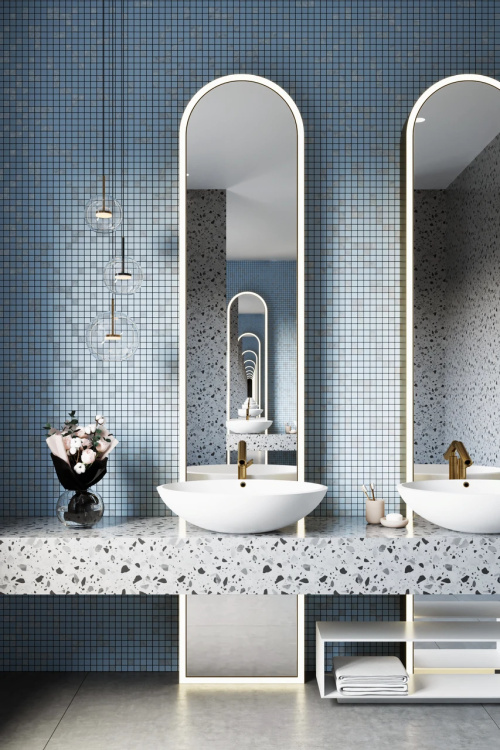 Мозаика керамическая Kotto Ceramica GM 8019 C3 Pearl S4/Ceramik White/White  300 х 300 х 8   ( 25 х 25 )