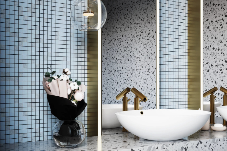 Мозаика керамическая Kotto Ceramica GM 8019 C3 Pearl S4/Ceramik White/White  300 х 300 х 8   ( 25 х 25 )