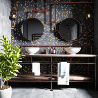 Мозаика стеклянная Kotto Ceramica GMP 0825043 С2 print 41/black mat   300 x 300 х 8   ( 25 х 25 )