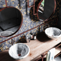 Мозаика стеклянная Kotto Ceramica GMP 0825043 С2 print 41/black mat   300 x 300 х 8   ( 25 х 25 )