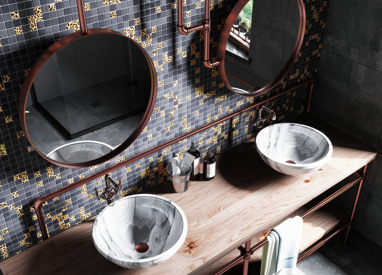 Мозаика стеклянная Kotto Ceramica GMP 0825043 С2 print 41/black mat   300 x 300 х 8   ( 25 х 25 )