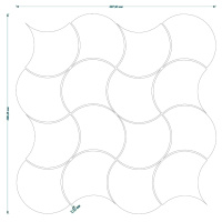 Мозаїка керамічна Kotto Ceramica SCALES SC X2 6901 Silver/Graphite Black 300x300x9 (93x87) 0,075 м2