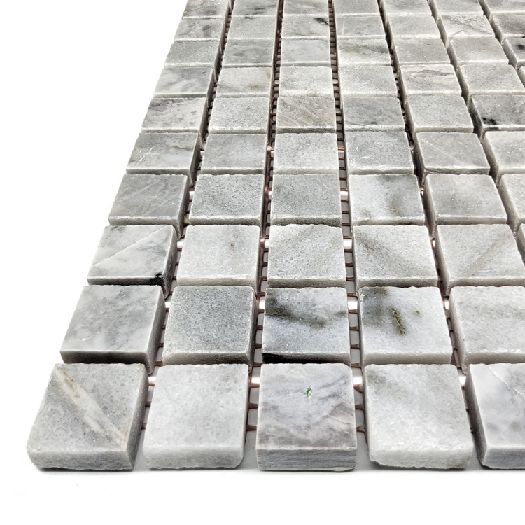 Мозаика из мрамора Полированная МКР-4П (15x15) Grey Mix