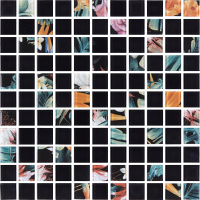 Мозаїка скляна Kotto Ceramica GMP 0825047 С2 print 44/black mat 300 x 300 х 8 ( 25 х 25 )