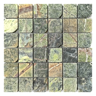 Мозаика из мрамора Матовая МКР-3СВА (47x47) Bidasar Green