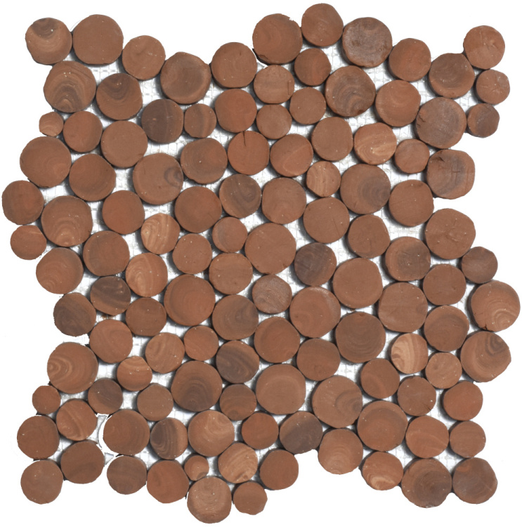 Мозаика из керамогранита Kotto Ceramica MI7 14300716C Noce 300 x 300 х 10 (круг d 14-30)