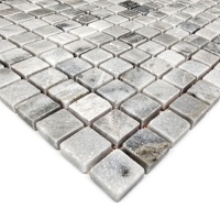 Мозаика из мрамора Матовая МКР-4СВ (15x15) Grey Mix